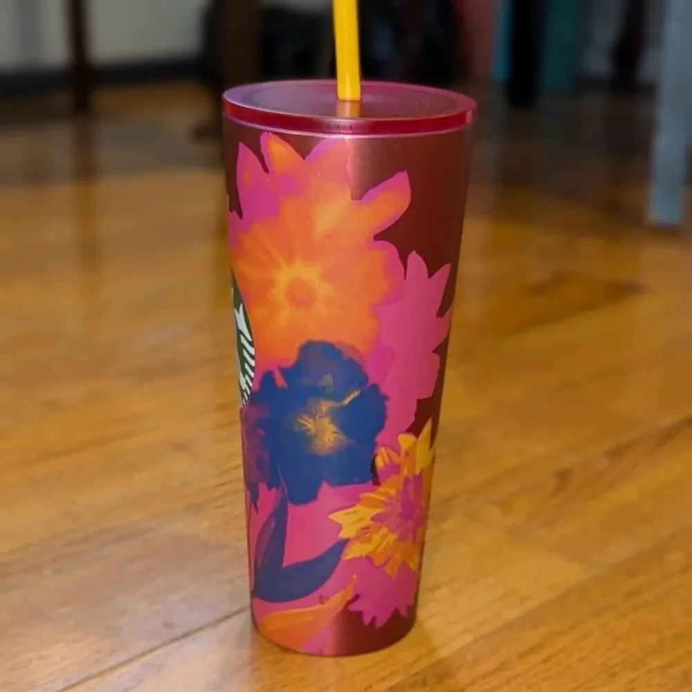 Starbucks‎ Pink Floral Venti 24 oz Tumbler 2022